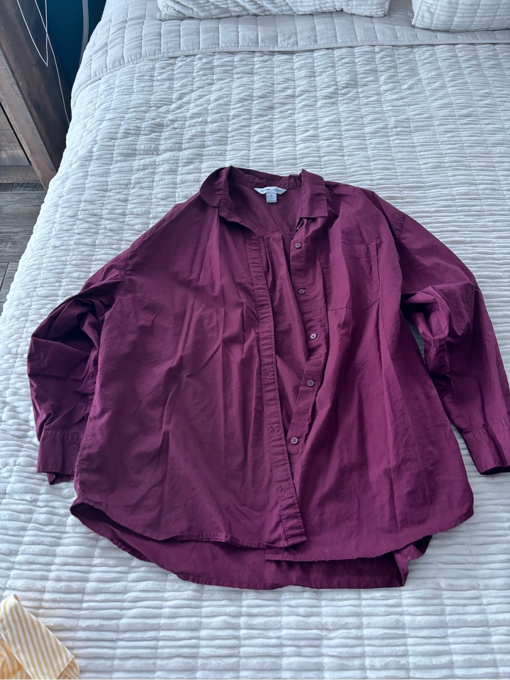 Old Navy Boyfriend Shirt in Deep Berry